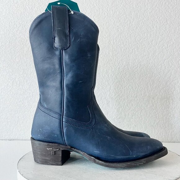 Lane PLAIN JANE Womens Cowboy Midi Boots 5 Blue Western Cowgirl Short Boot - Picture 2 of 13